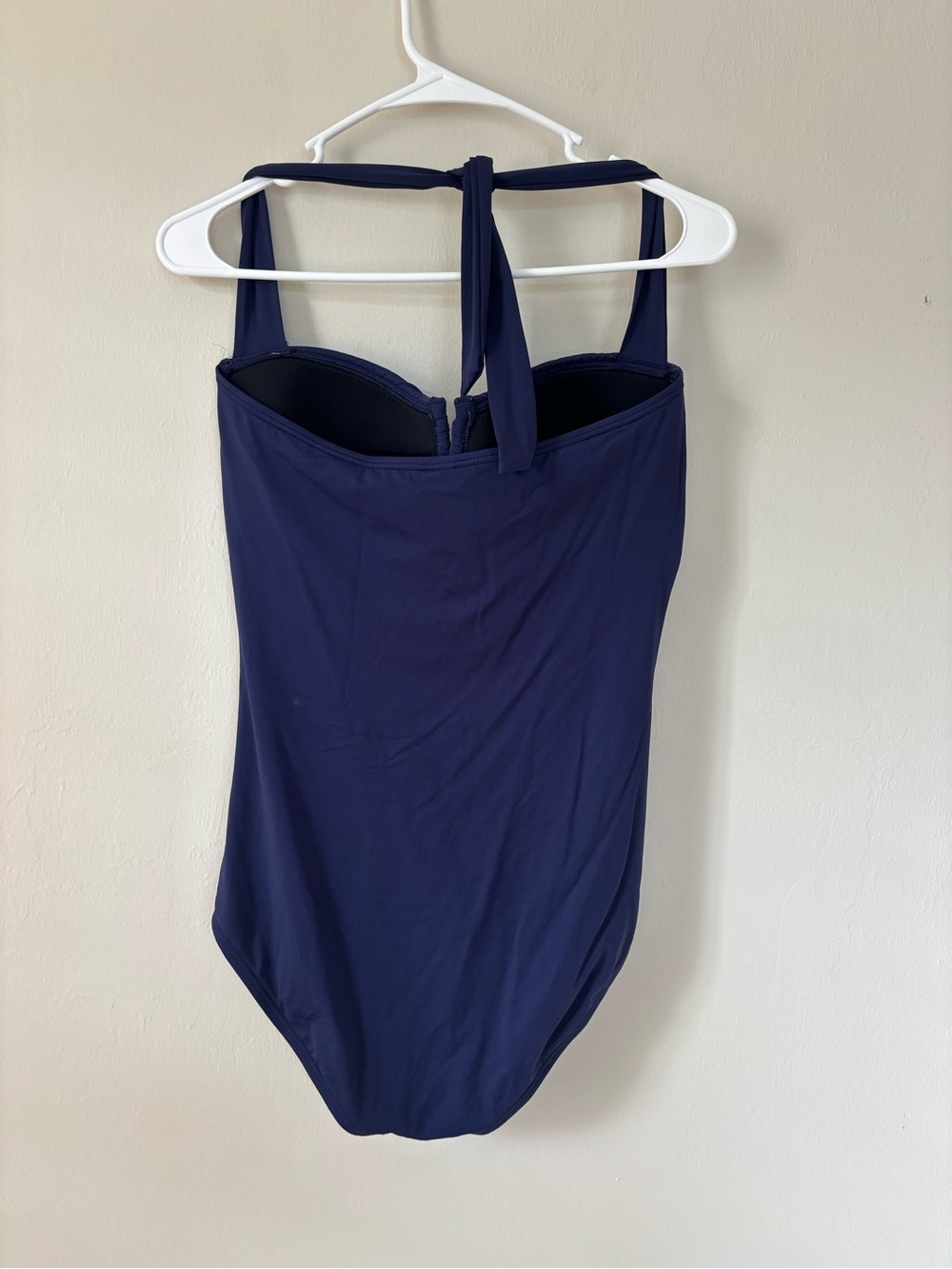Tommy Bahama Women’s Size 12 Swimsuit One Piece Navy Blue Ruched Tie - Picture 2 of 12